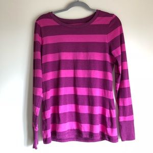 Mossimo Supply Co. Pink and Purple Striped Long Sleeve Top
